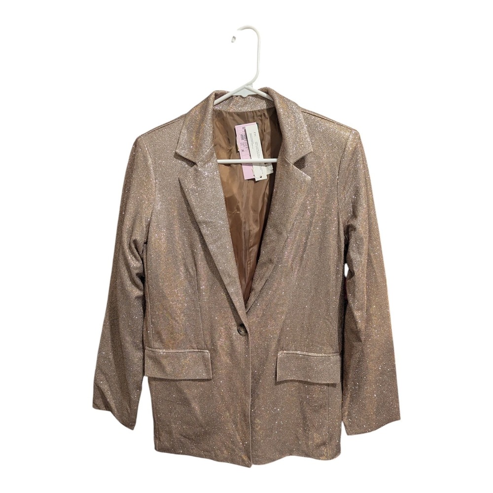 Bgold. Women's Oversized Glitter Blazer - Wild Fable Copper S